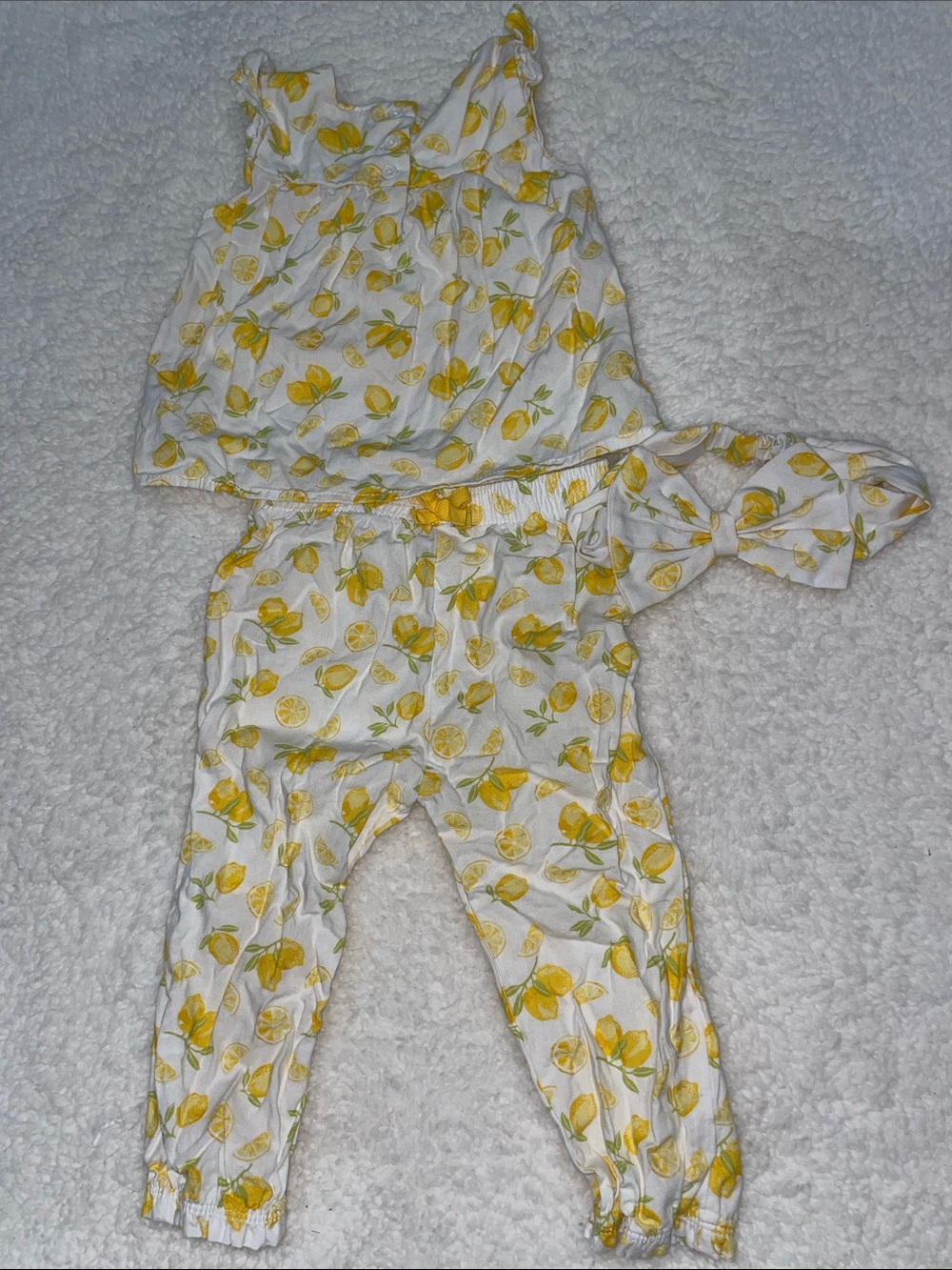 Wonder Nation Lemon Print Matching Set
